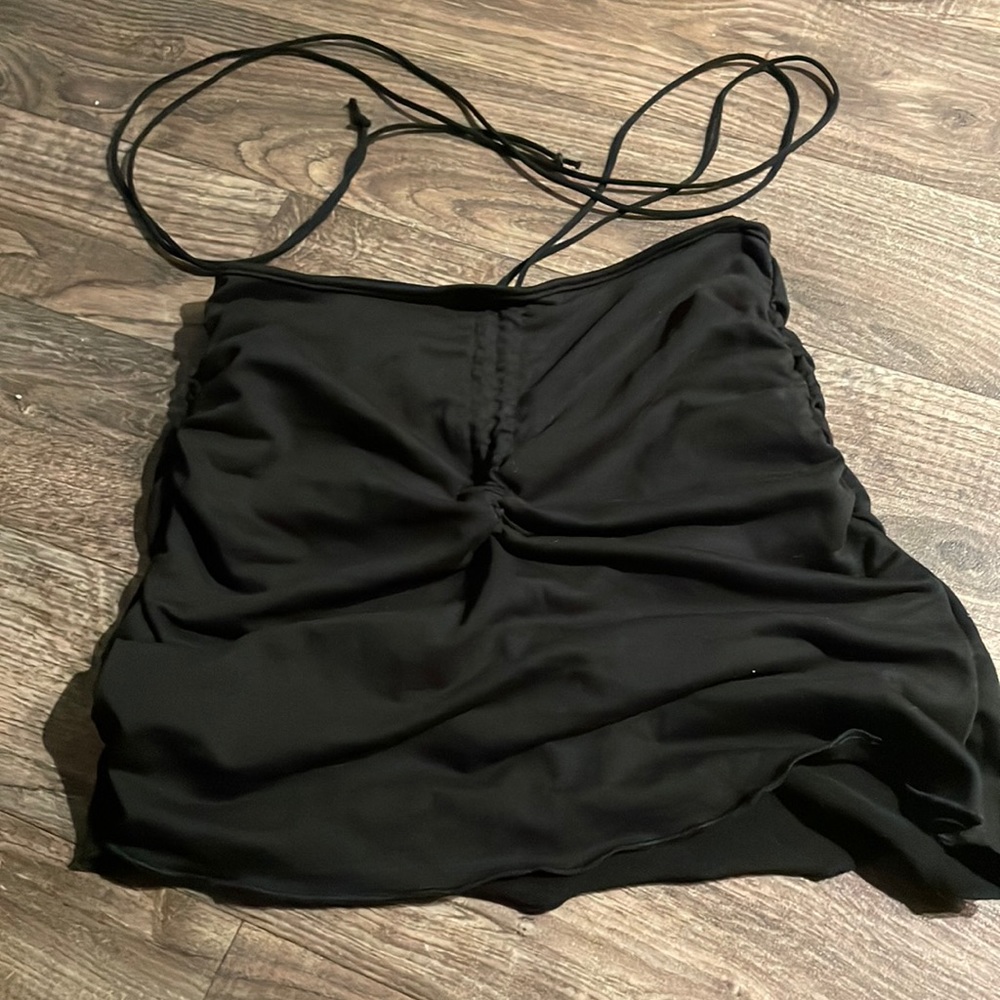 black tie up skirt